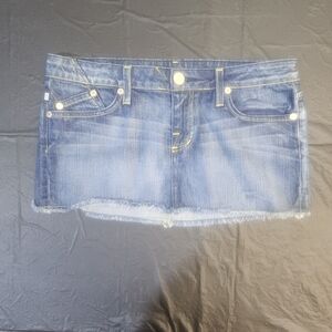 Rock & Republic Blue Frayed Mini Skirt